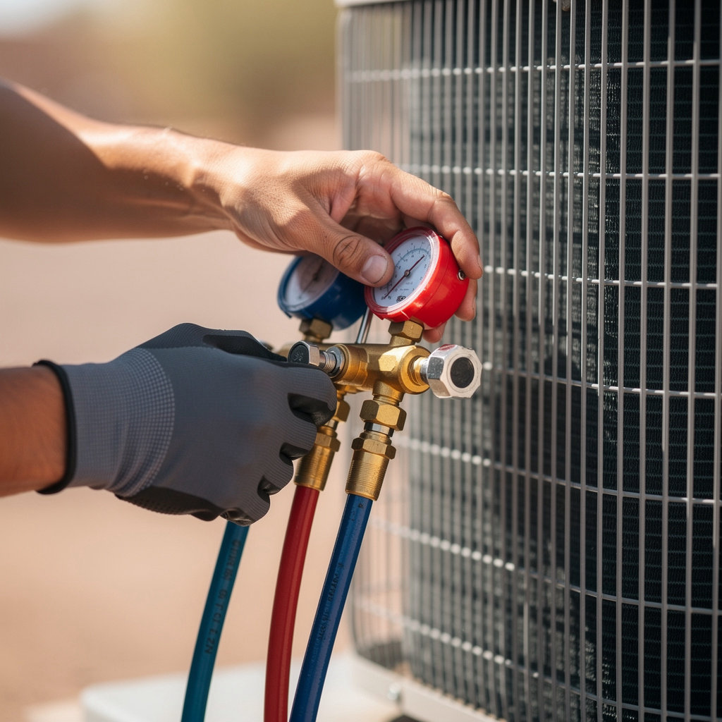 Phoenix HVAC Pros technician providing honest, transparent service consultation to a homeowner in Phoenix, AZ